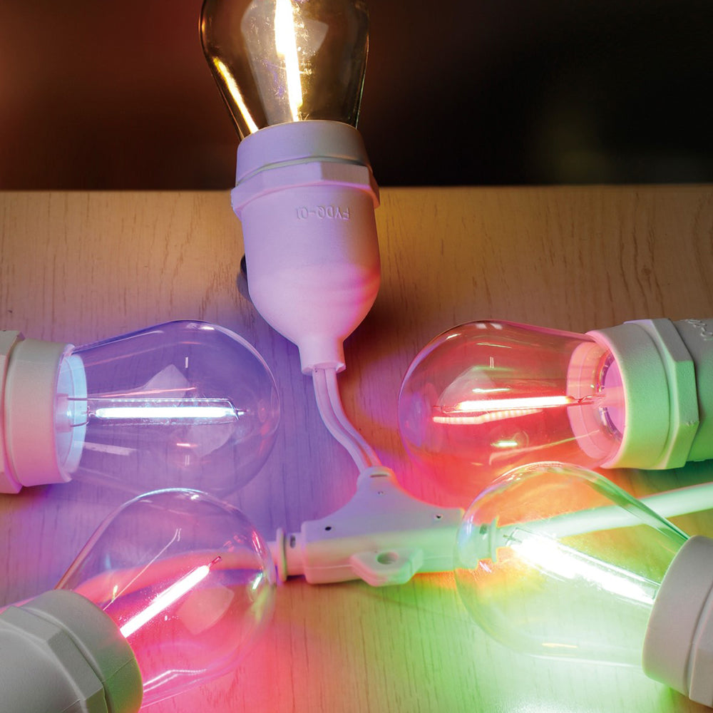 Buy Festoon Lights Australia Outdoor Festoon 10 Light Kit Hanging White 12V Multi Colour - 205401N