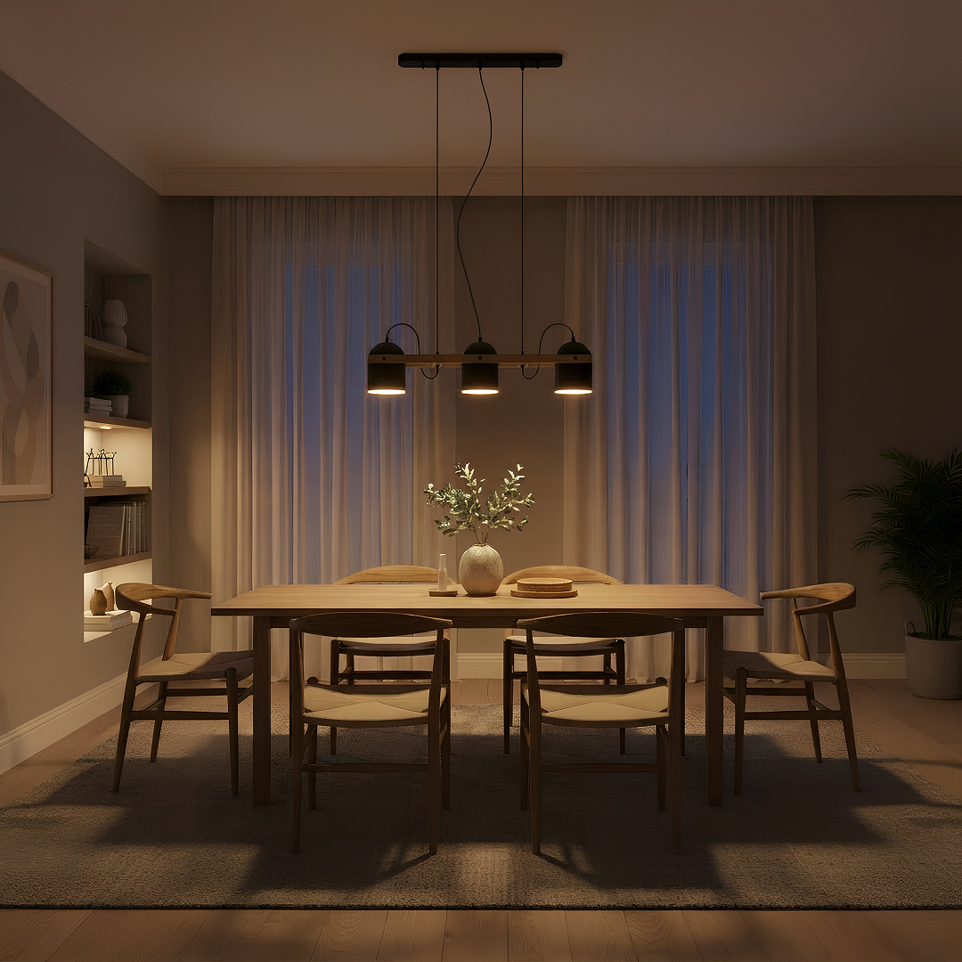 Pivota 3 Lights Pendant Light Black - LL002PL146B
