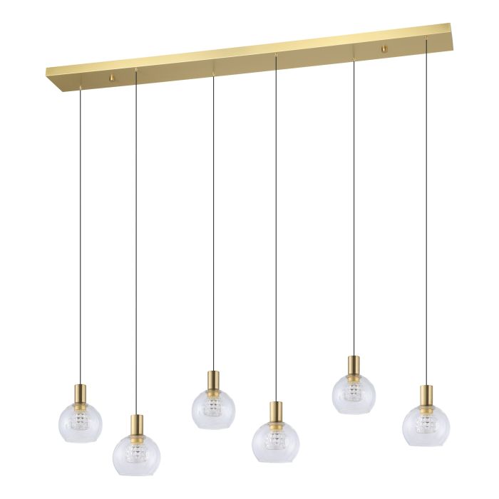 Terque LED Pendant Light 5.4W 3000K Brushed Brass & Clear - 206681