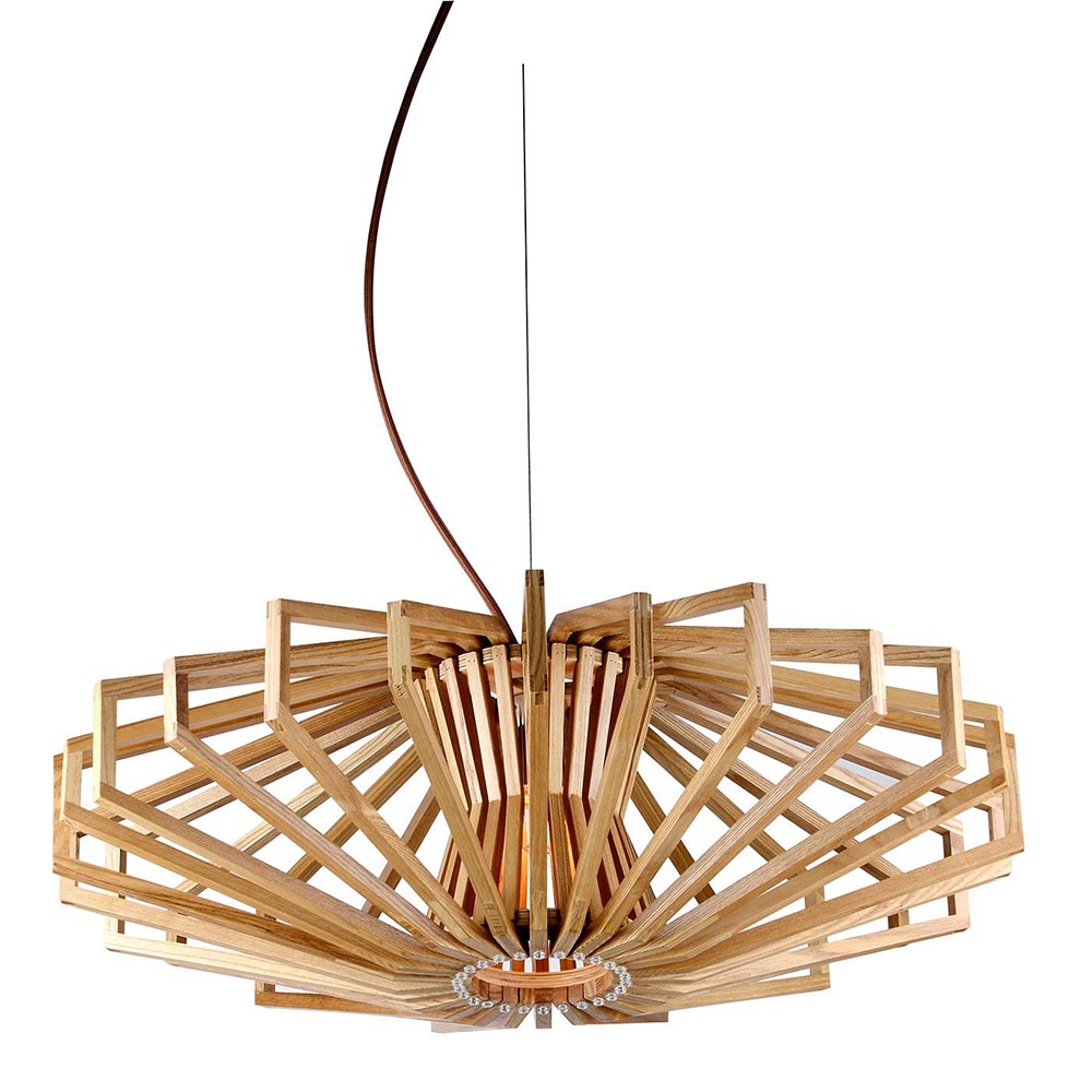 Fiorentino Lighting - AGRY 1 Light Pendant 800mm Wood