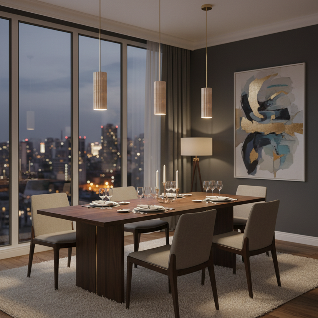 Sagitta Oblong Pendant Light Beige & Brass - SAGITTA1
