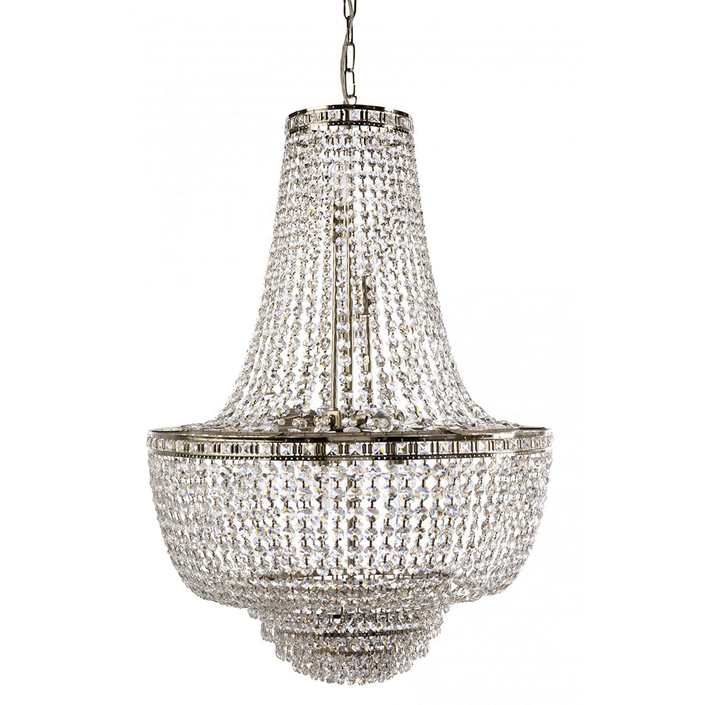 Buy Chandeliers Australia Fiorentino Lighting - SETAT 11 Light Crystal Chandelier 700mm Chrome