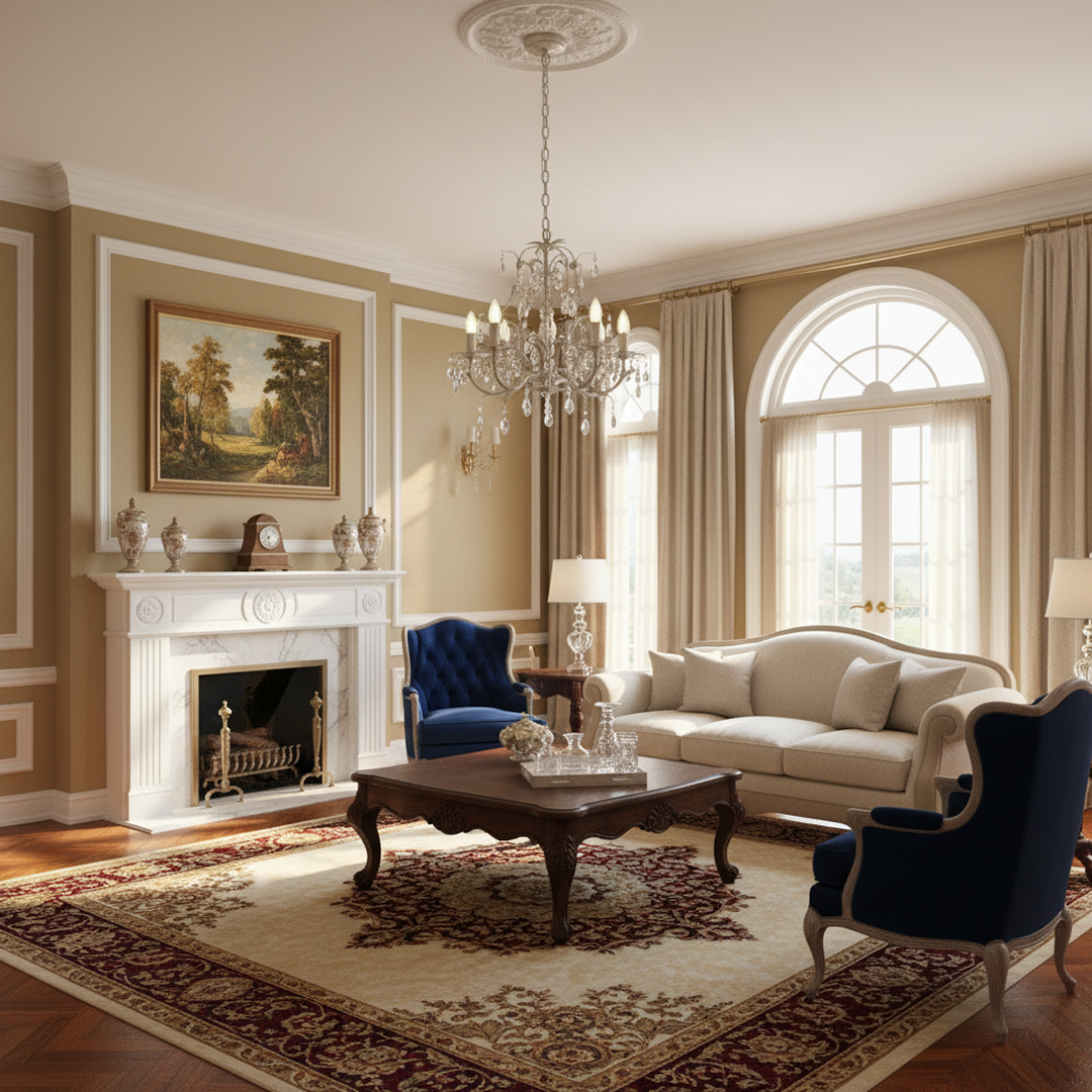 Stella 5 Lights Chandelier Ivory & Brushed Gold - LL002CH016L