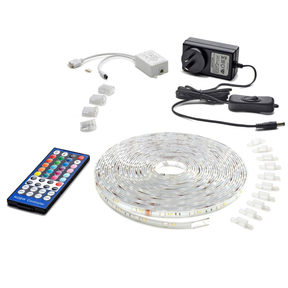 PIXEL LED Strip Light 240V 24W IP65 L5m White RGB & 4200K - 22007