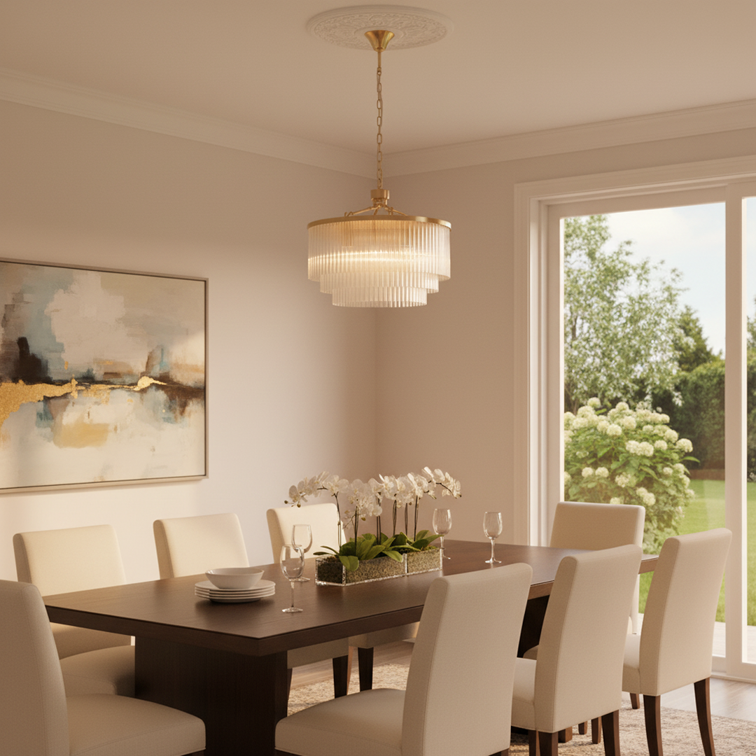 Evangeline Medium 8 Light Chandelier Satin Brass - 1001628