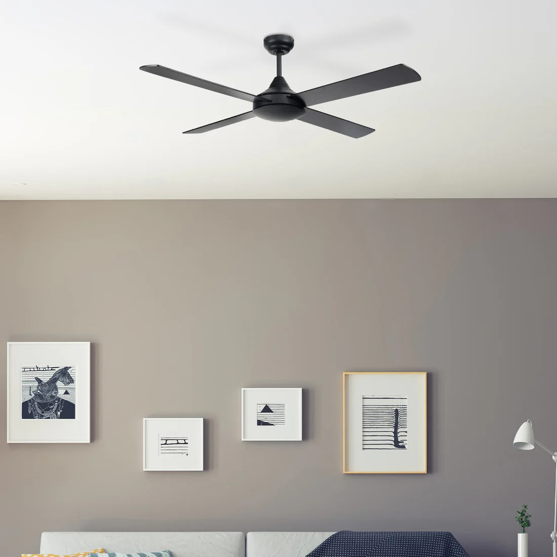 Tempo Plus AC Ceiling Fan 52" Matt Black - 22276/06
