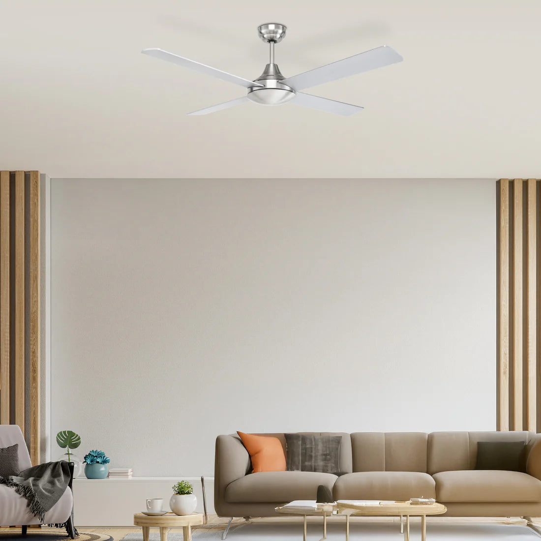Tempo Plus AC Ceiling Fan 52" Brushed Chrome - 22276/13