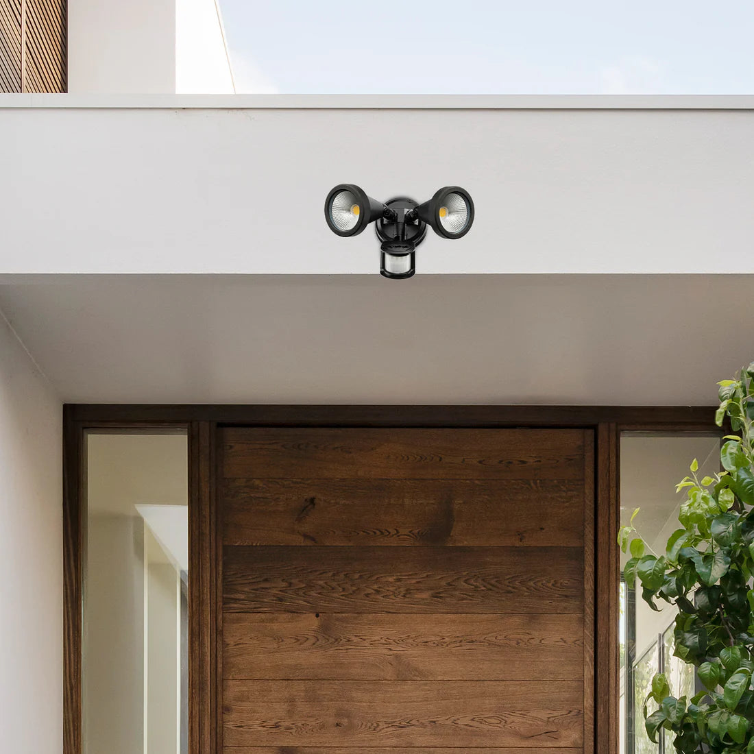 Stinger LED Twin Security Light with Sensor 10W 4000K Black - 22289/06