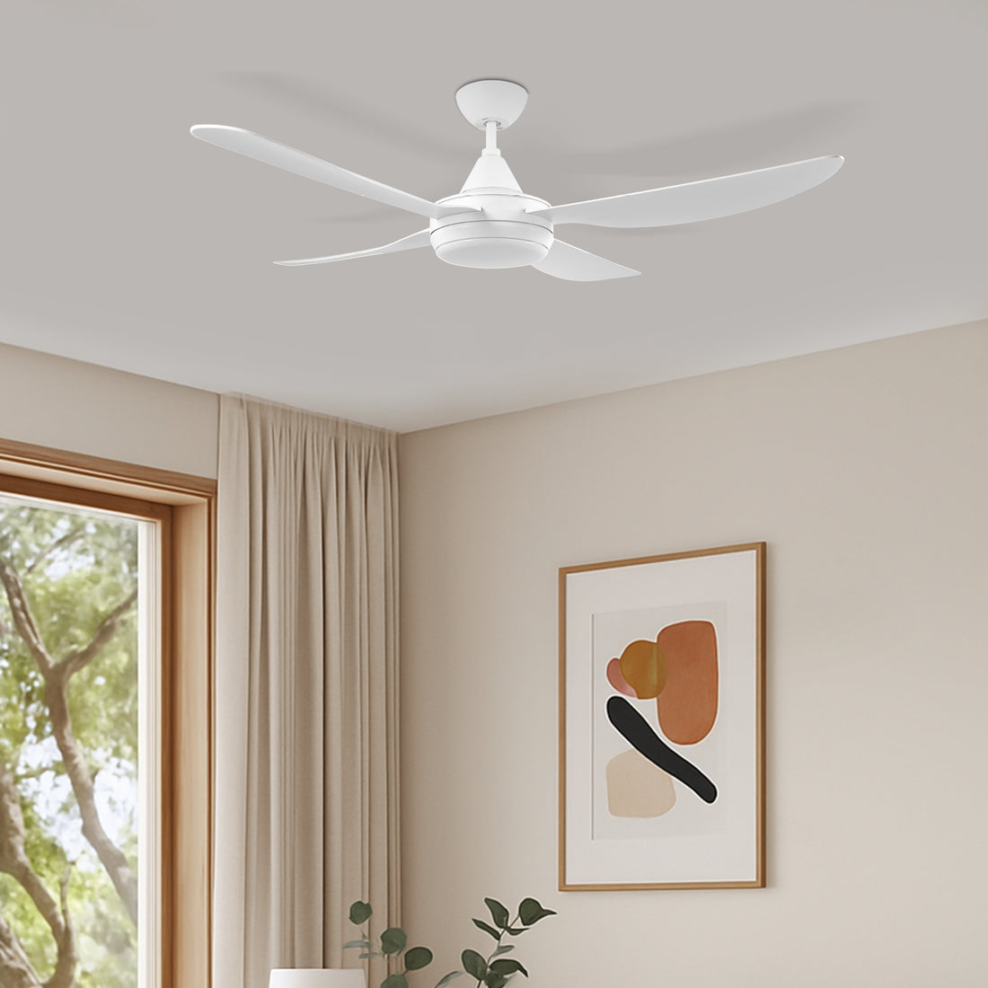 Vector DC Ceiling Fan 48" With LED Light 40W Tri Colour White - 22693/05