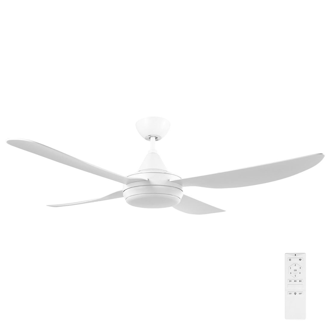 Vector DC Ceiling Fan 52" With LED Light 40W Tri Colour White - 22695/05