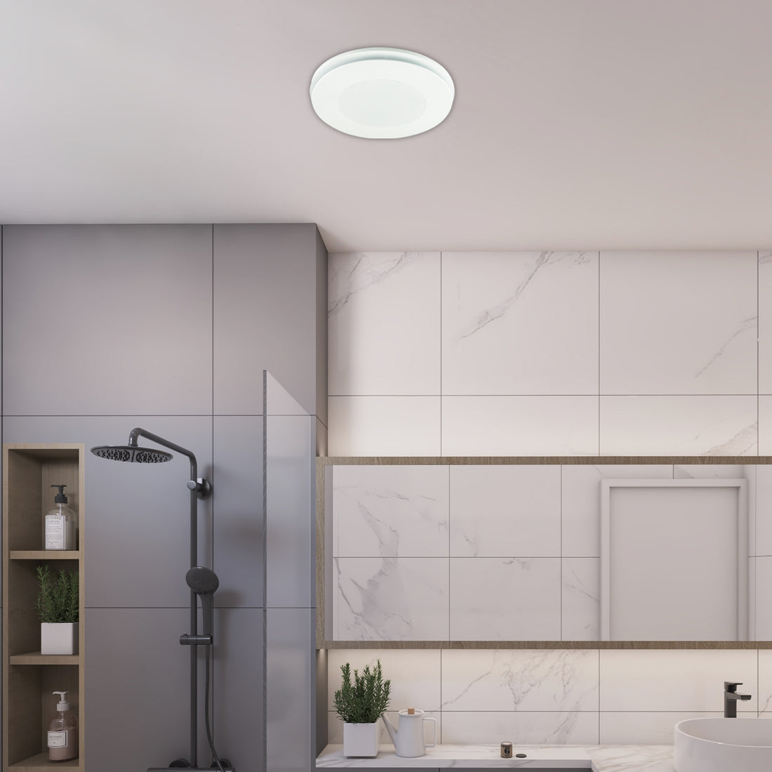 Blizzard 330mm White DC Exhaust Fan With LED Light 40W 3CCT - 22774/05