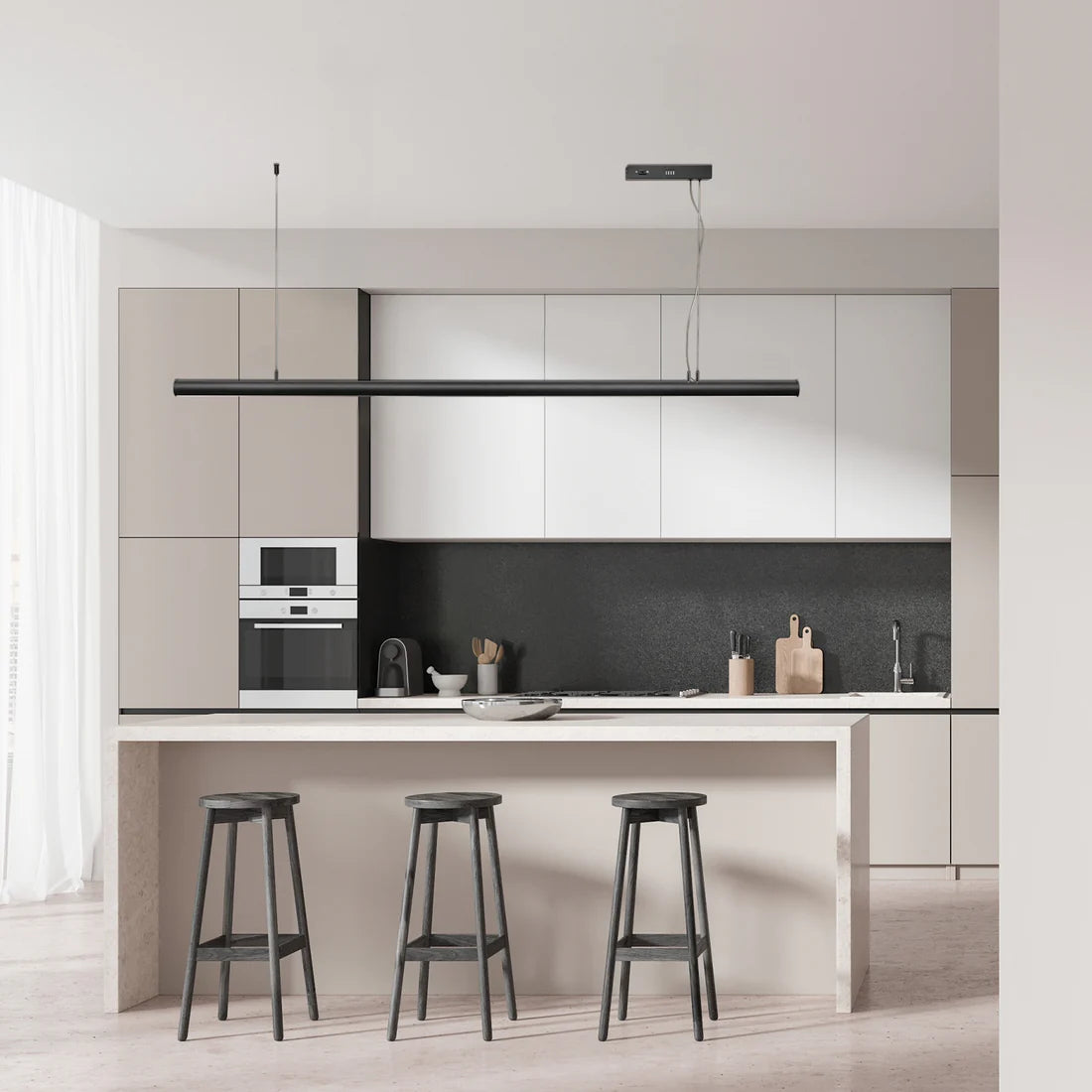 Seema LED Linear Pendant Light 30W 3CCT Black - 22810/06