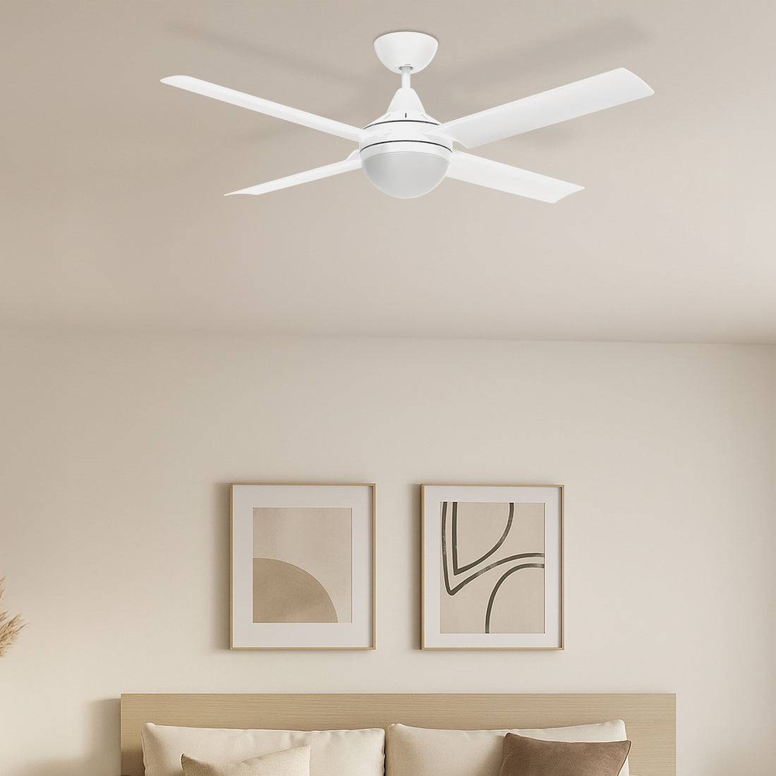 Cairns AC Ceiling Fan 48" With B22 Light White - 22878/05
