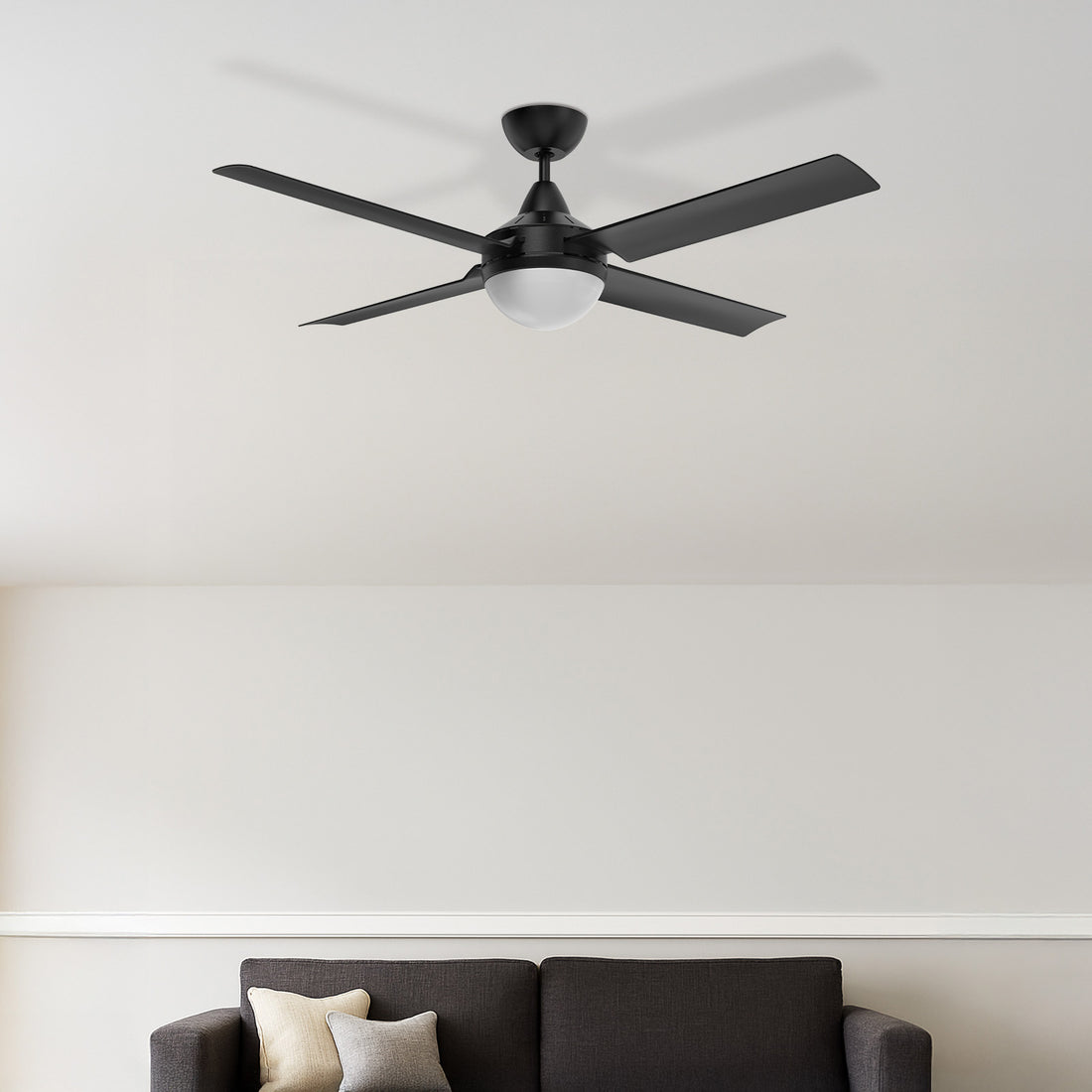 Cairns AC Ceiling Fan 48" With B22 Light Black - 22878/06