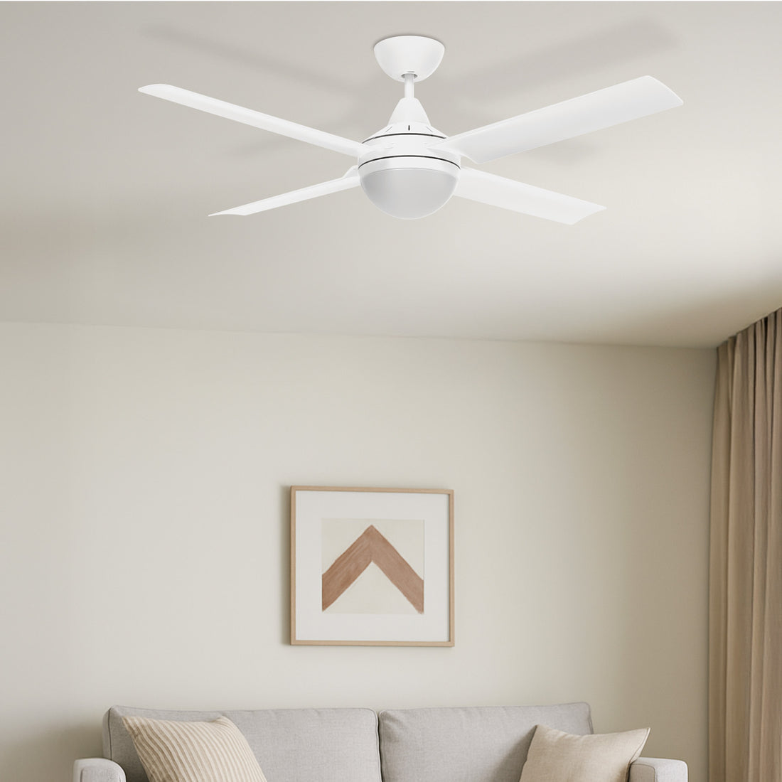 Cairns AC Ceiling Fan 52" With B22 Light White - 22880/05