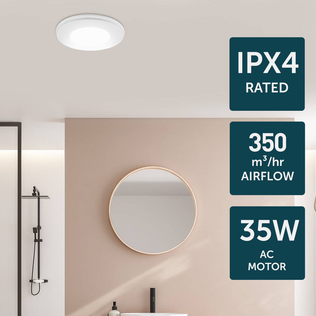 Talon Promax 270mm LED Exhaust Fan With Light 15W 3CCT White - 22890/05