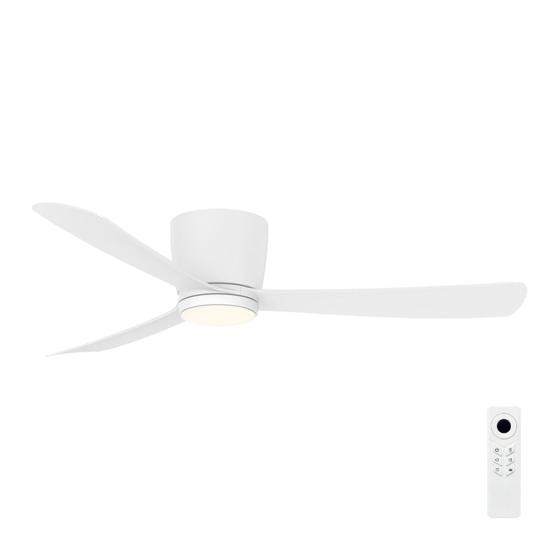 Costa Low Profile DC Ceiling Fan 52" With LED Light White - 22947/05