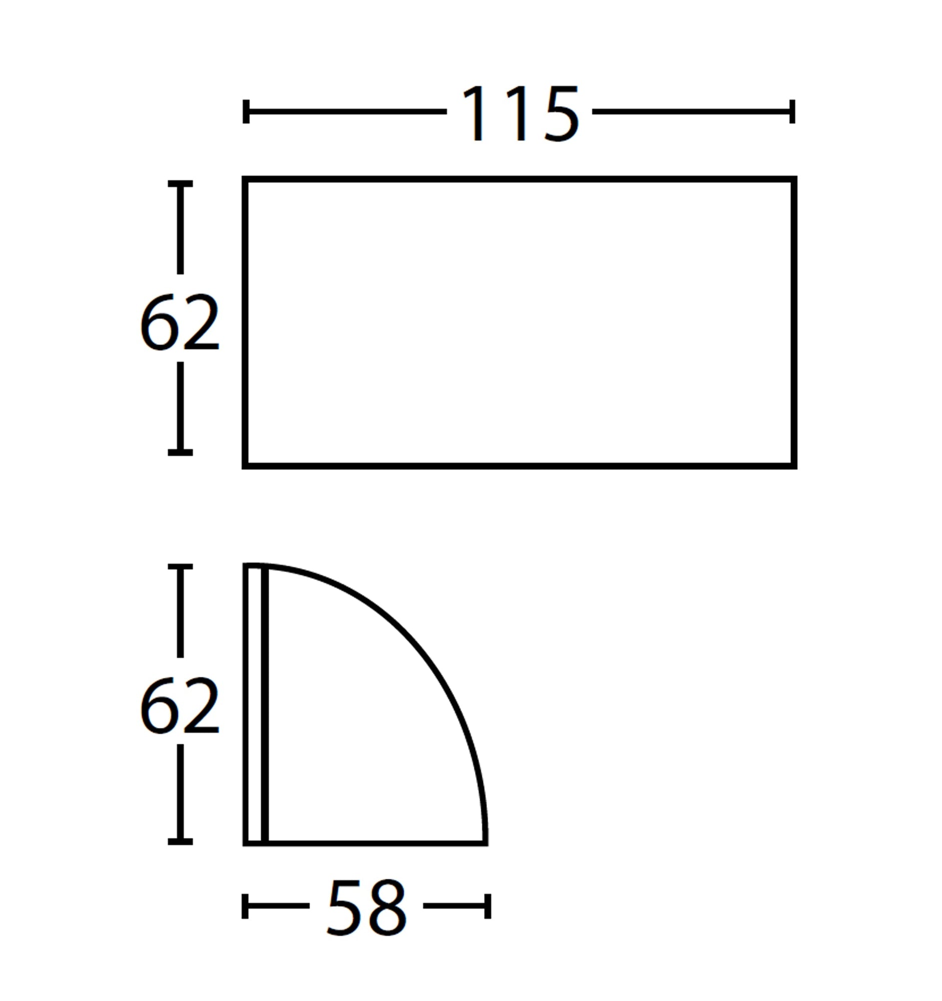Ste Curved Surface Mounted Large Step Light Aluminum Matte Black - STE25