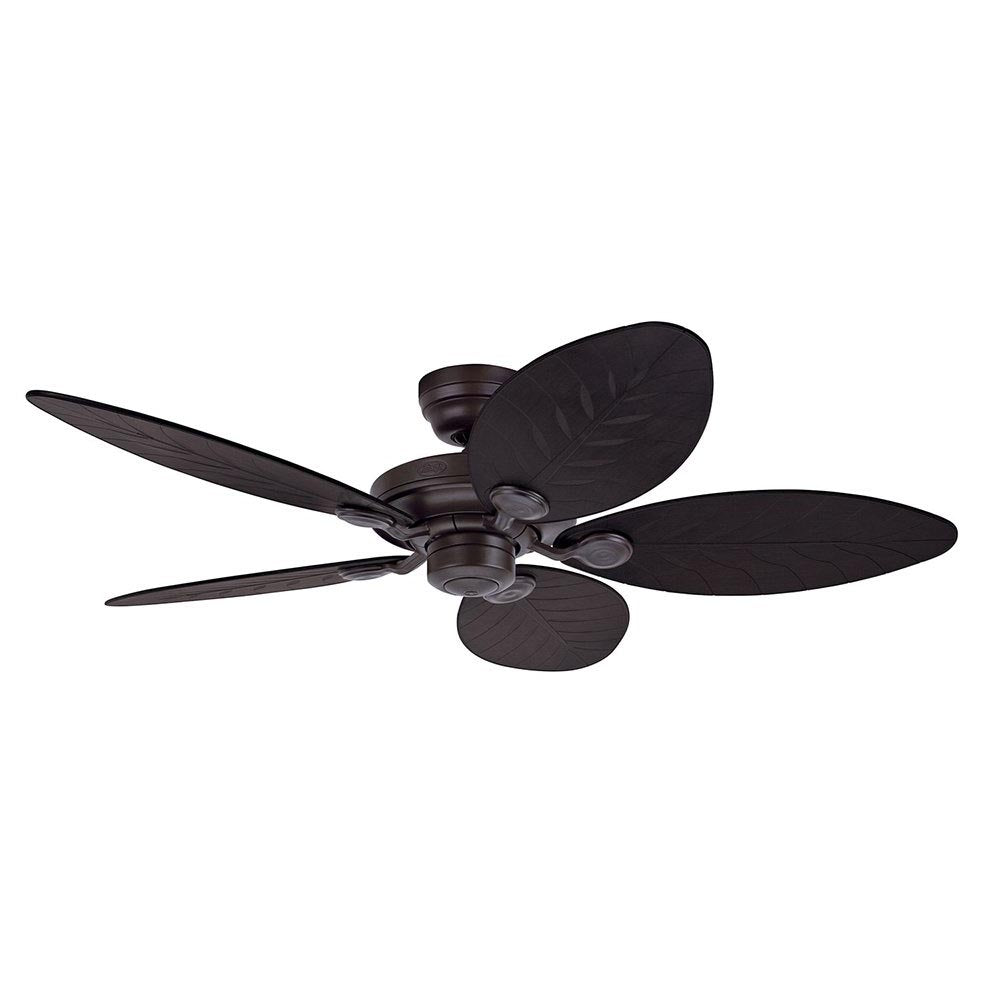 Outdoor Elements II AC Ceiling Fan 54" New Bronze with Dark Antique Wicker Style/Palm Frond Plastic Switch Blades - 24323