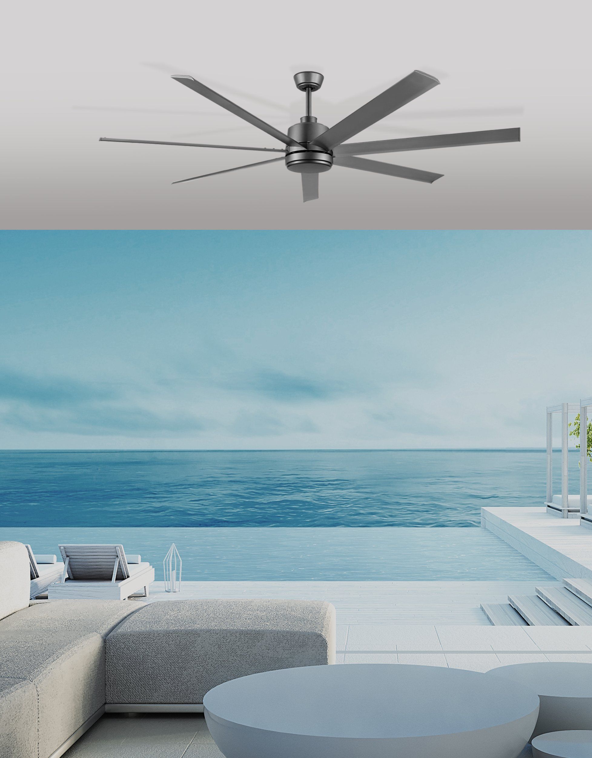Tourbillion Pro DC Ceiling Fan 80" Titanium Blade With Remote - 20779504