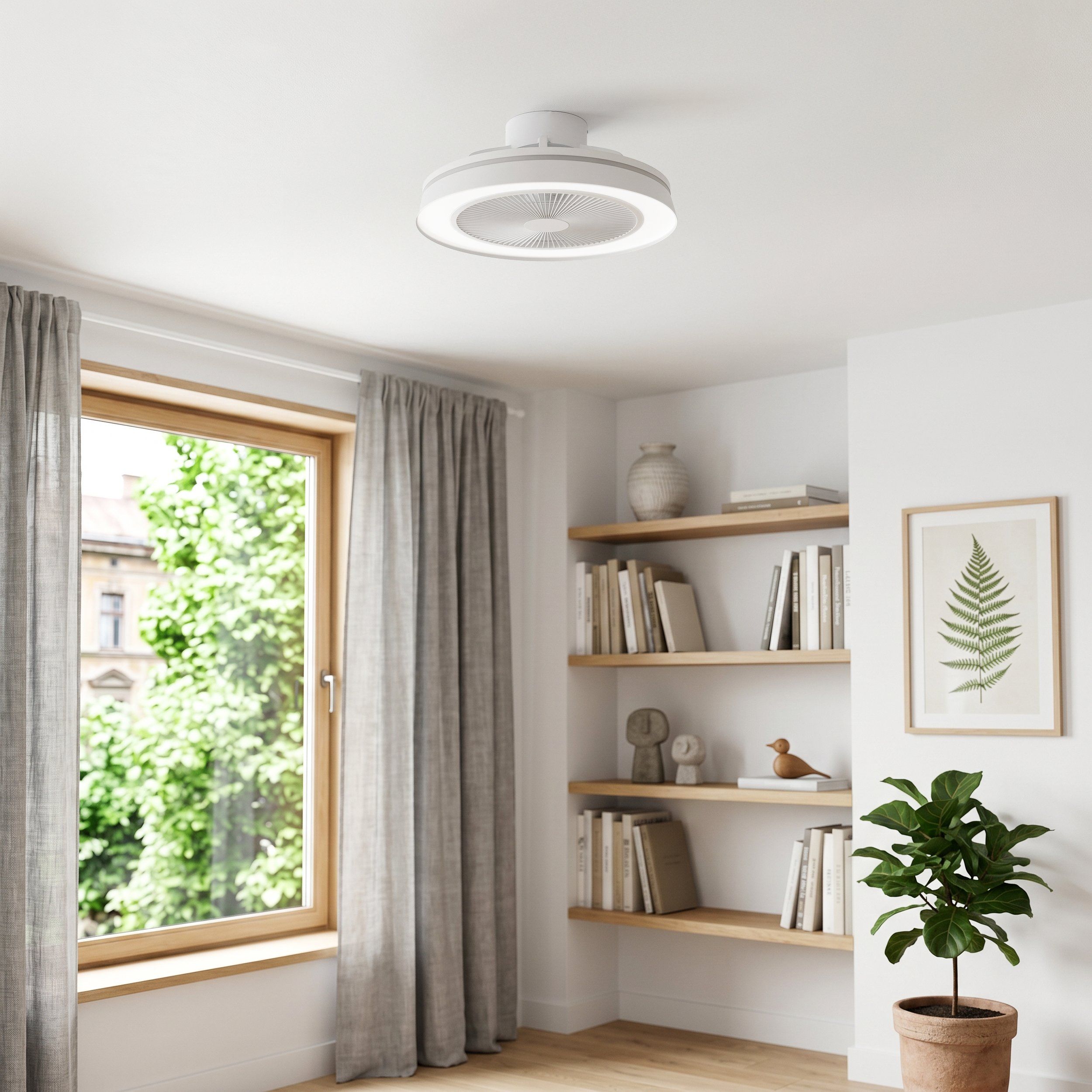 Vallonia LED Bladeless DC Ceiling Fan With RGB White Matt - 20809501