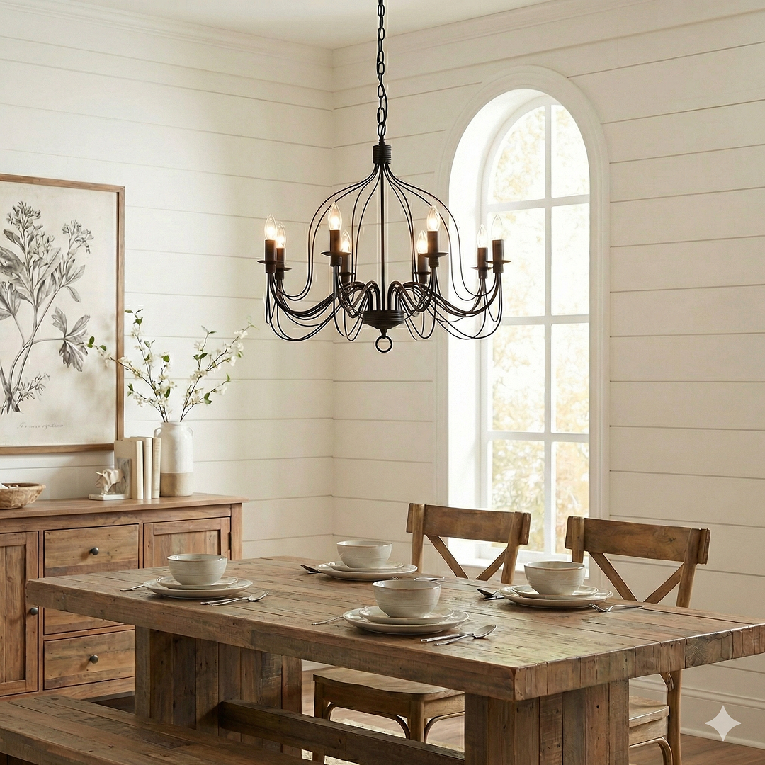 Candice 8 Light Pendant Black - MDACAN8BK