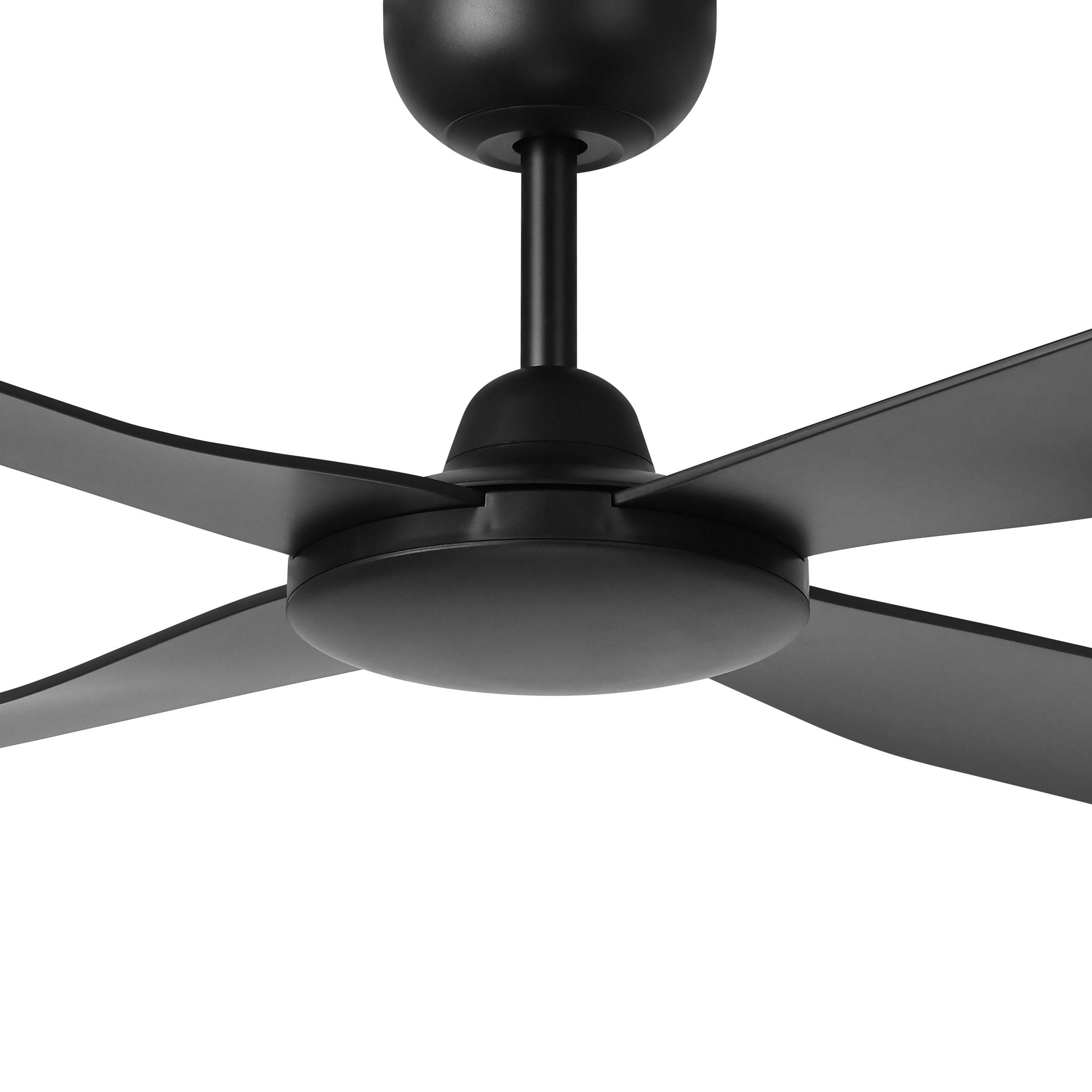 Aloha DC Ceiling Fan 48" Matt Black & Matt Black Blade With Wall Controller - 20663102