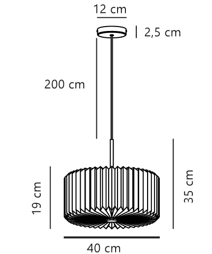 Vivienne 400mm Pendant Light Black - 2612223003