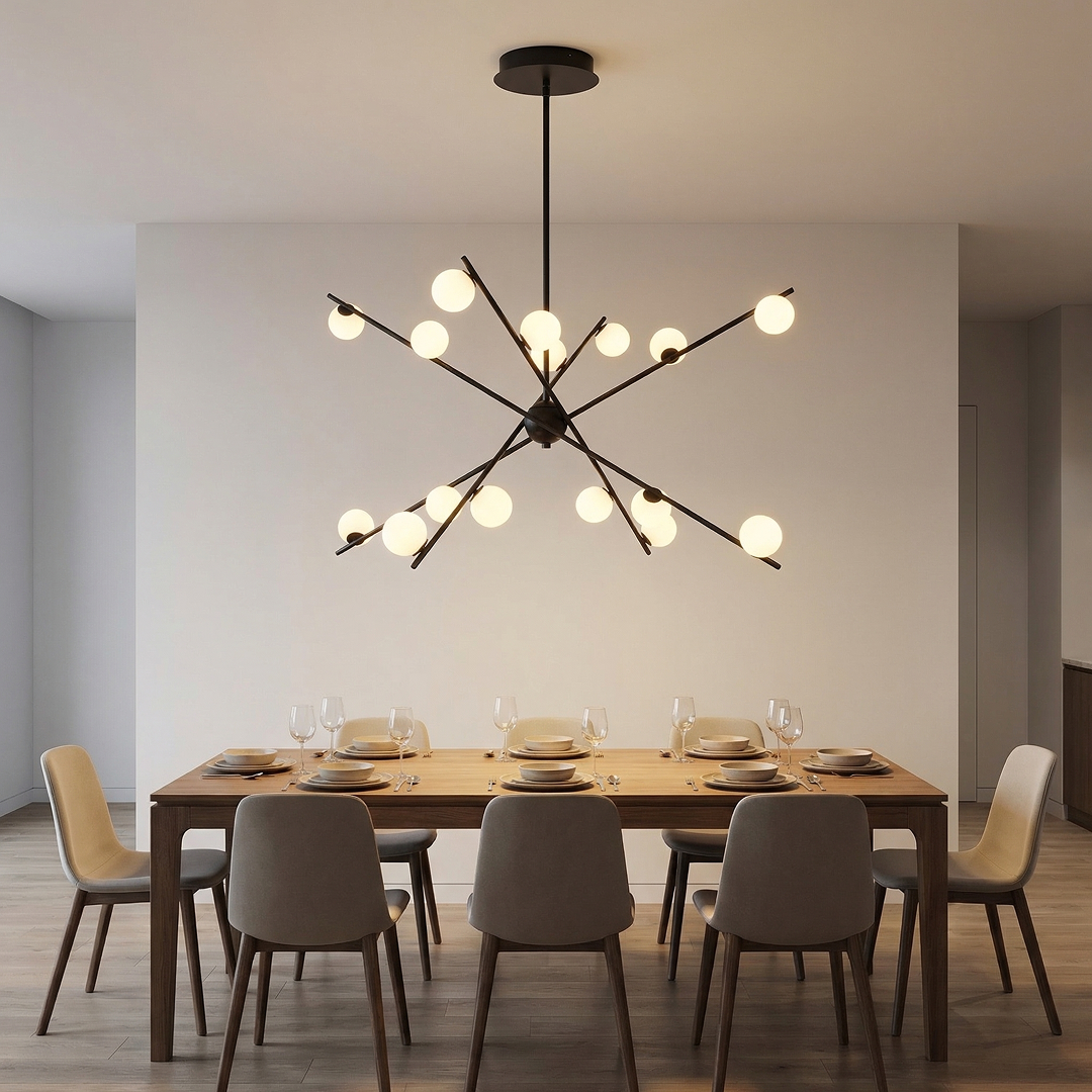 Captiva LED Pendant Light 48W 3000K Black & Opal Matt - CAPTIVA PE16-BK