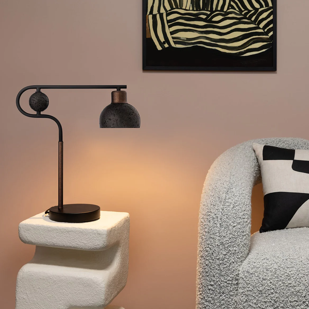 Solaris Table Lamp Matte Black & Antique Bronze - 1474