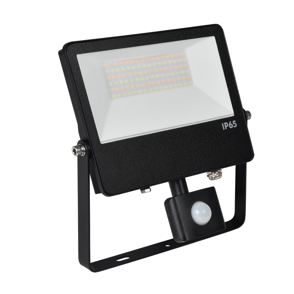 Buy Flood Lights Australia SupValite V Flood Lights 50W With Sensor Black Aluminium 5CCT - 271001S