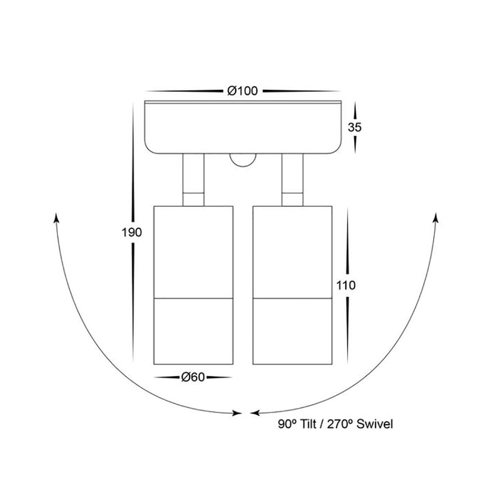 Buy Exterior Spotlights Australia Tivah Exterior 2 Spotlights Adjustable White Aluminum 3CCT - HV1335T