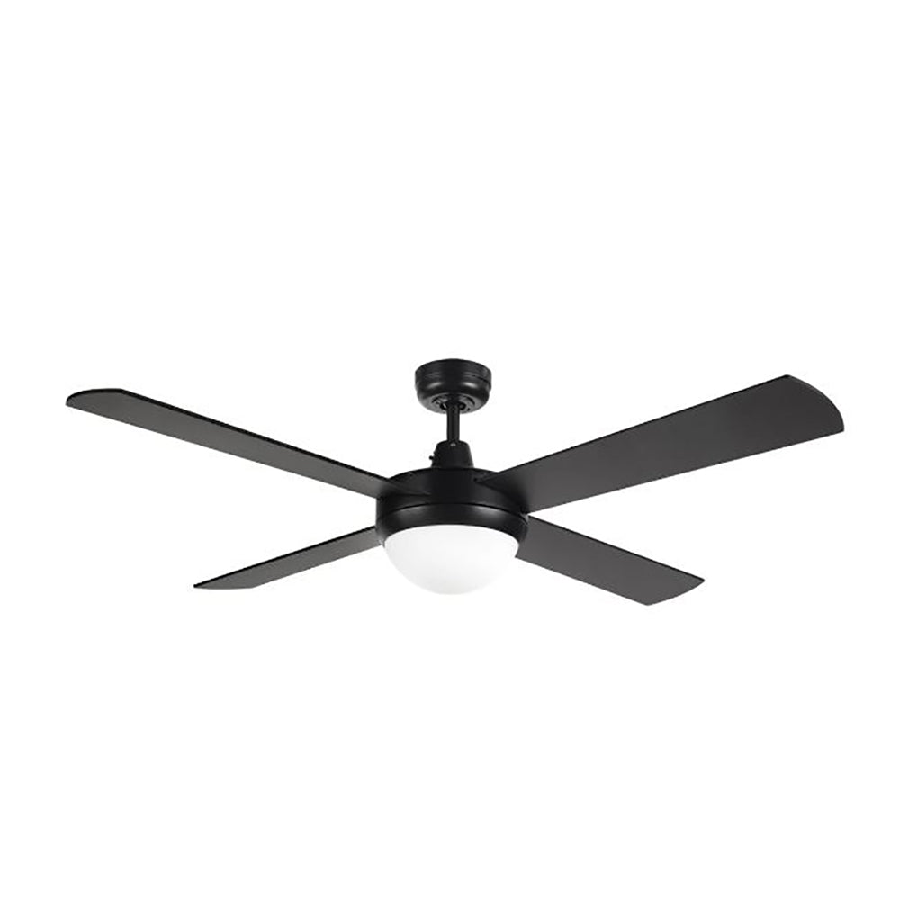Buy AC Ceiling Fans With Light Australia Tempest-II 52'' Ceiling Fan With 2xB22 Light Black With Black Blades - 99988/06