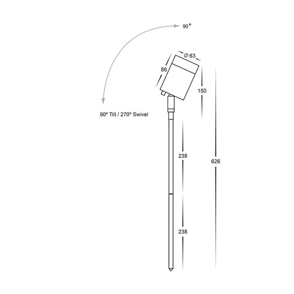Buy Spike Lights Australia Spike Light 12V White Aluminium 3CCT- HV1421T-WHT