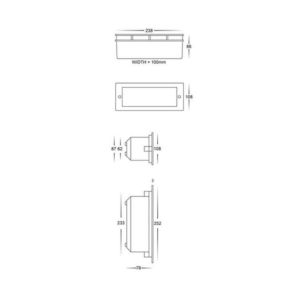 Buy Brick Lights Australia Bata Brick Light 12V 10W White Stainless Steel 3CCT - HV3003T-WHT-12V