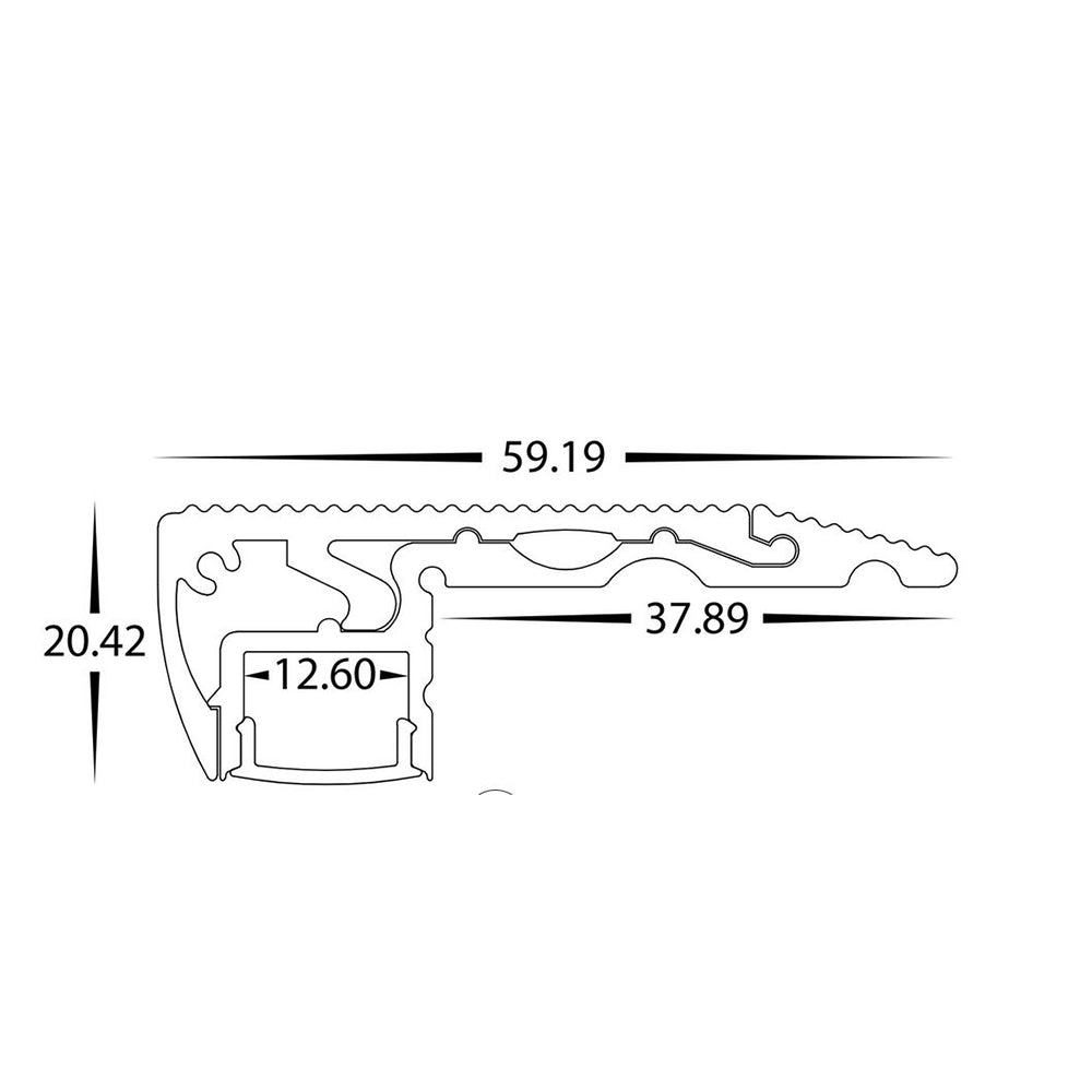 Buy Strip Light Profiles Australia Strip Light Profile W59mm L1000mm Silver Aluminium - HV9698-6020