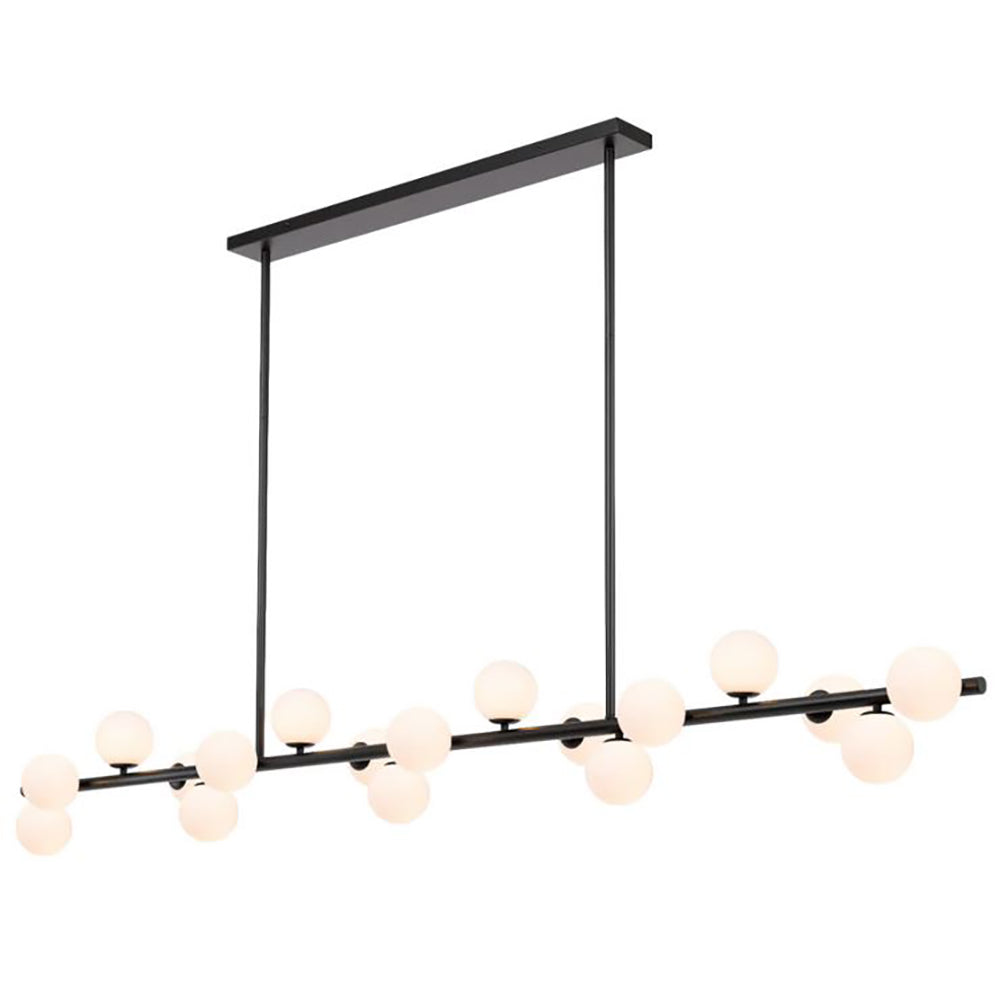 Buy Island Pendant Lights Australia Moran Island Pendant 18 Lights Black Metal / Opal Matt Glass - MORAN PE18-BKOP