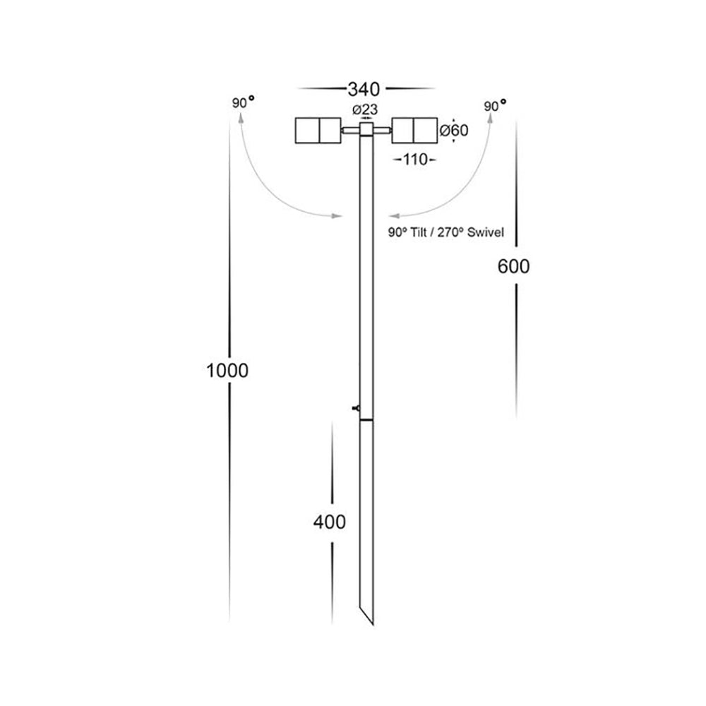 Buy Spike Lights Australia Tivah Spike 2 Spotlights Adjustable 12V 316 Stainless Steel 3CCT - HV1405T-SS316