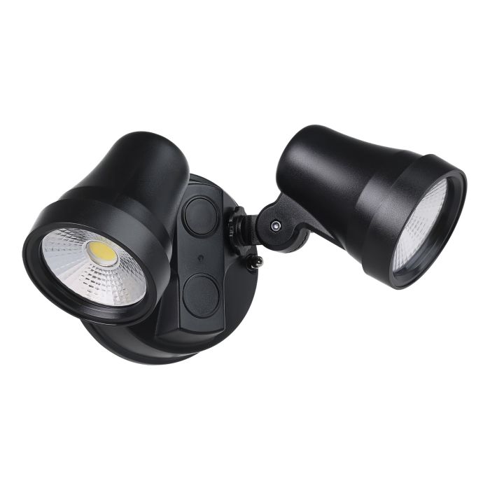 Coastguard Double Light LED Exterior Wall Light 15W Tri Colour Black - 206897