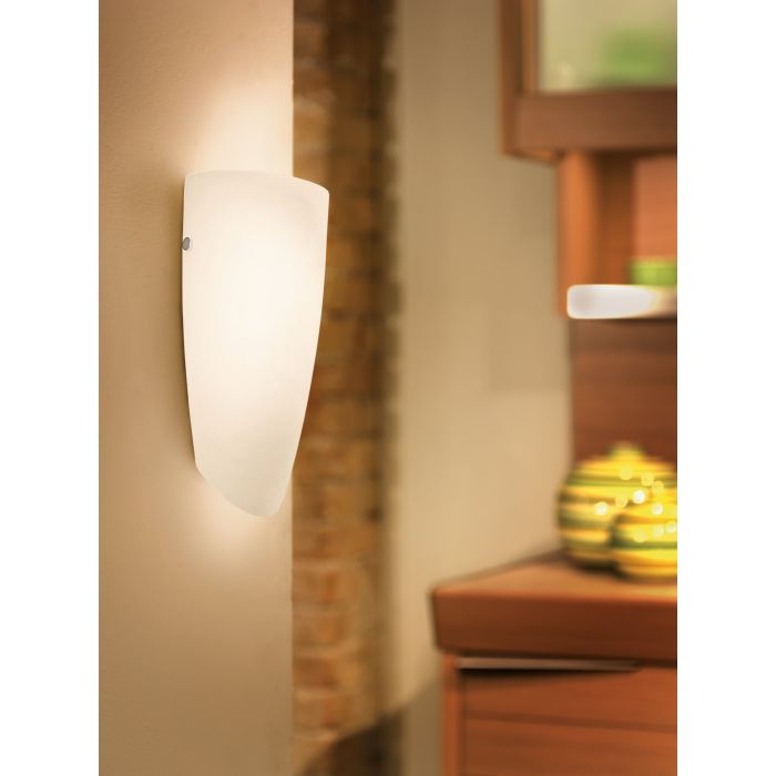 Nemo Wall Light Satin Nickel & White - 83119N
