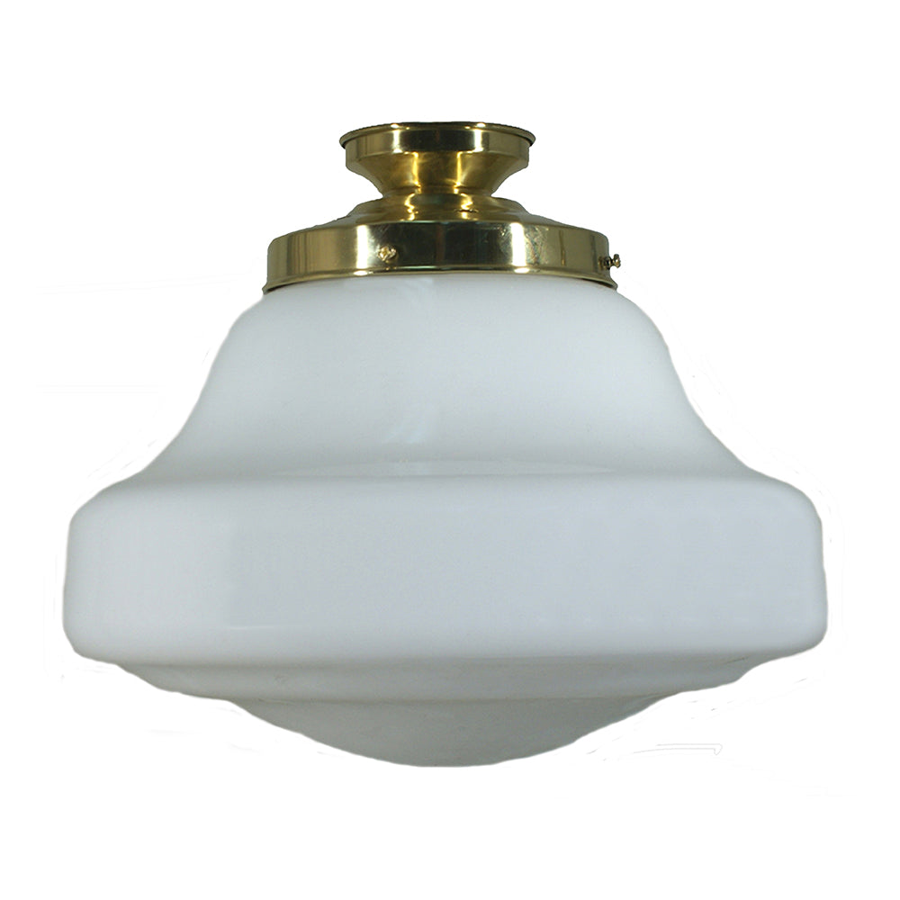 Buy DIY Batten Fix Lights Australia DIY Batten Fix Brass With Lincoln Schoolhouse Opal Gloss Glass - 3000066