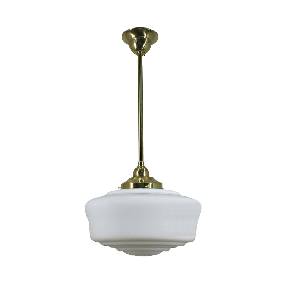 Buy Pendant Lights Australia Single Rod Pendant Brass With Moulins Opal Matt Glass - 3000273
