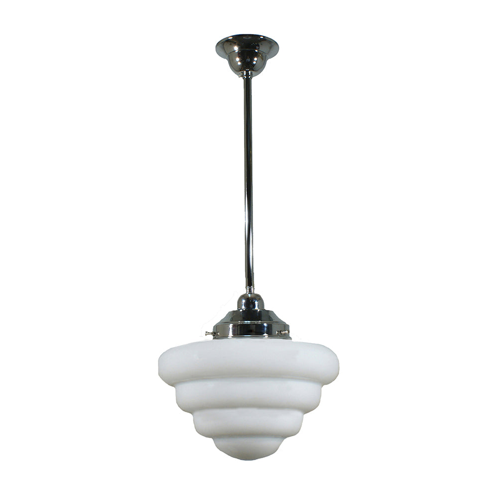 Buy Pendant Lights Australia Single Rod Pendant Chrome With 10" Beehive Opal Matt Glass - 3010171