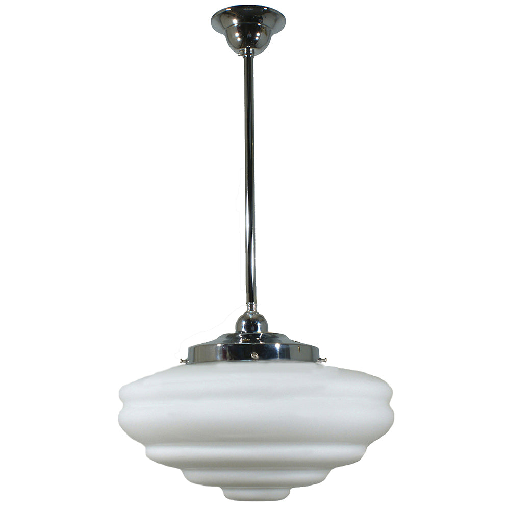Buy Pendant Lights Australia Single Rod Pendant Chrome With Chateau Opal Matt Glass - 3010191