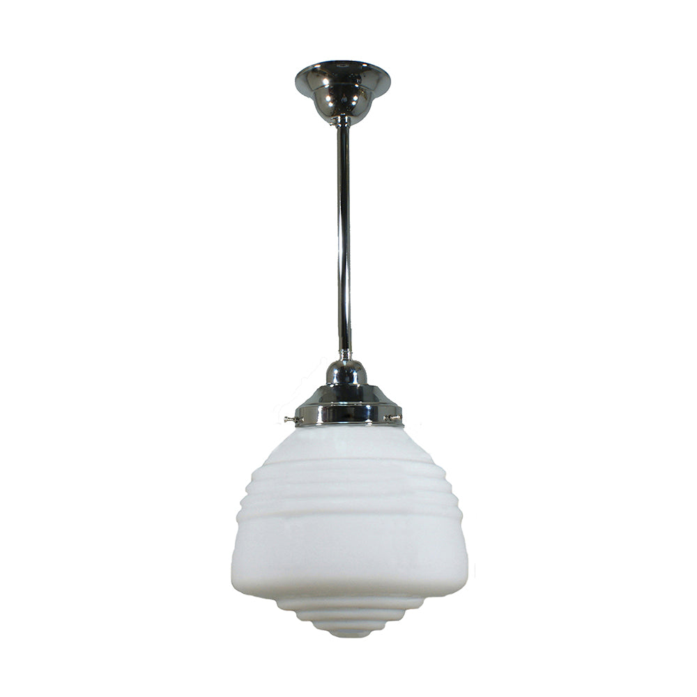 Buy Pendant Lights Australia Single Rod Pendant Chrome With Domec Opal Matt Glass - 3010192