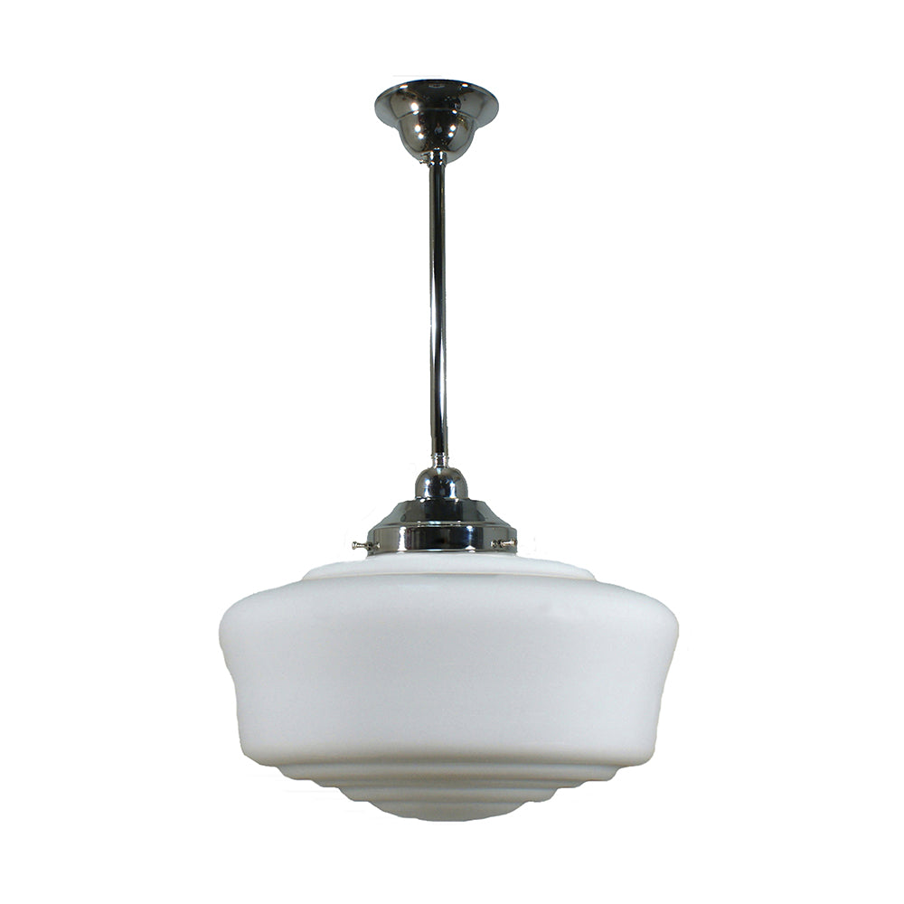 Buy Pendant Lights Australia Single Rod Pendant Chrome With Moulins Opal Matt Glass - 3010193