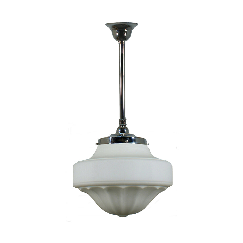 Buy Pendant Lights Australia Single Rod Pendant Chrome With 13" Derby Opal Matt Glass - 3010195