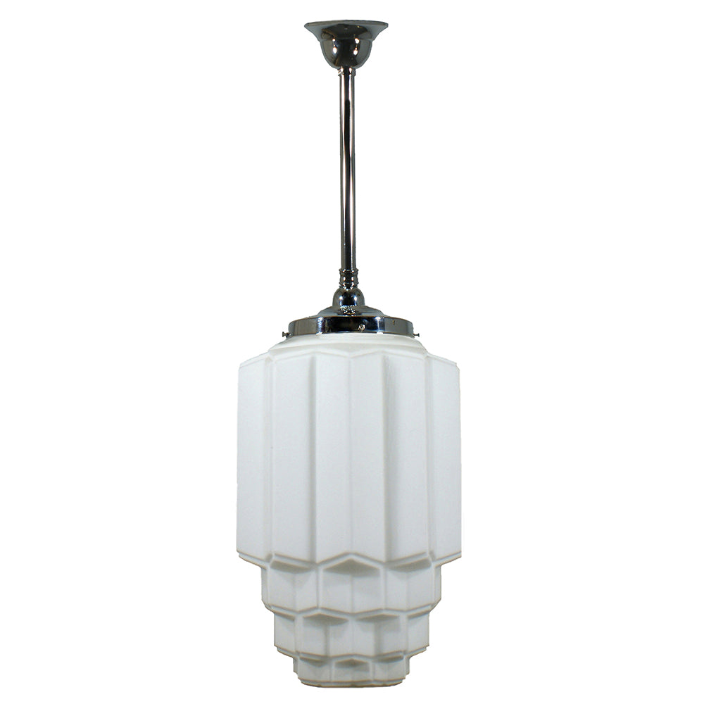 Buy Pendant Lights Australia Single Rod Pendant Chrome With Bergerac Opal Matt Glass - 3010201