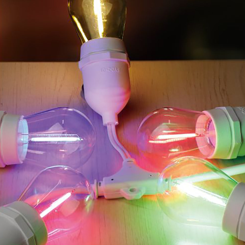 Buy Festoon Lights Australia Solar Festoon 10 Lights 12V Black Plastic 2700K - 205718N