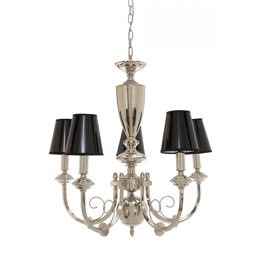 Buy Chandeliers Australia Fiorentino Lighting - KARDIFF 5 Light Crystal Chandelier Chrome & Black